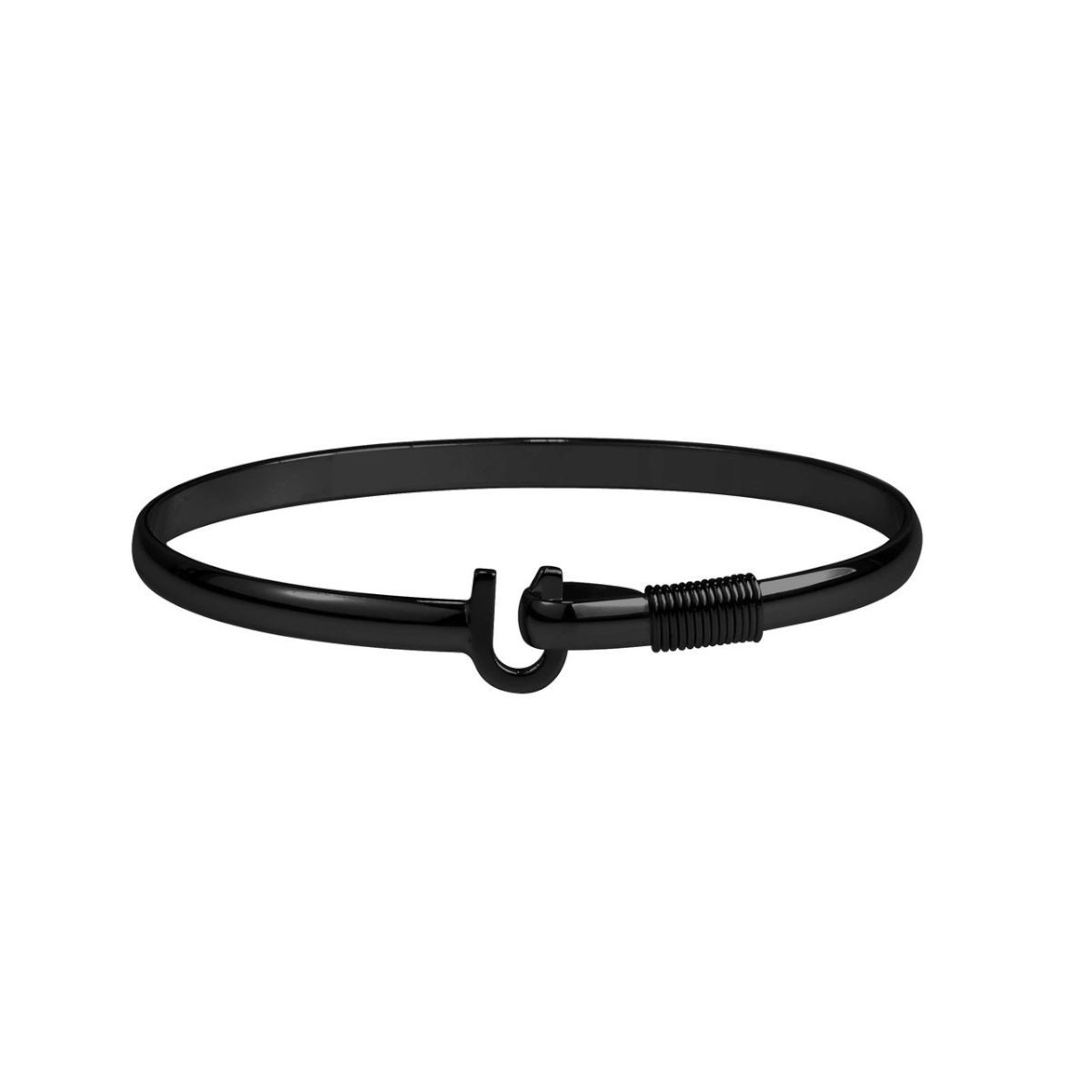 Gun Metal Wrap Black Titanium Hook Bracelet (4mm) Ocean Offerings