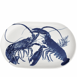 Lobsters Blue Large Coupe Oval Platter
