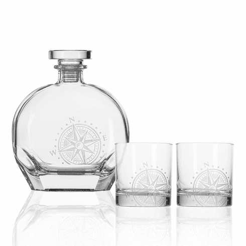 Mariner's Star Round Whiskey Decanter Gift Set