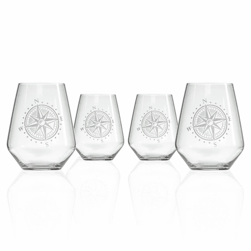 Mariner's Star Stemless Wine Tumbler Glass