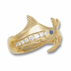 Marlin Wrap Ring with Diamond Side