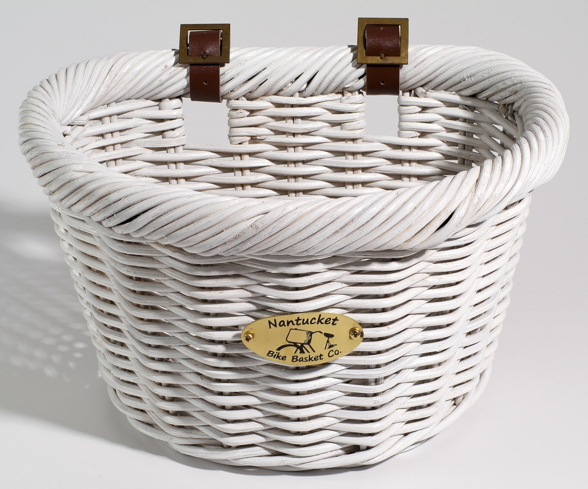 Nantucket Bike Basket Company Cruiser Adult DShape, White Ocean