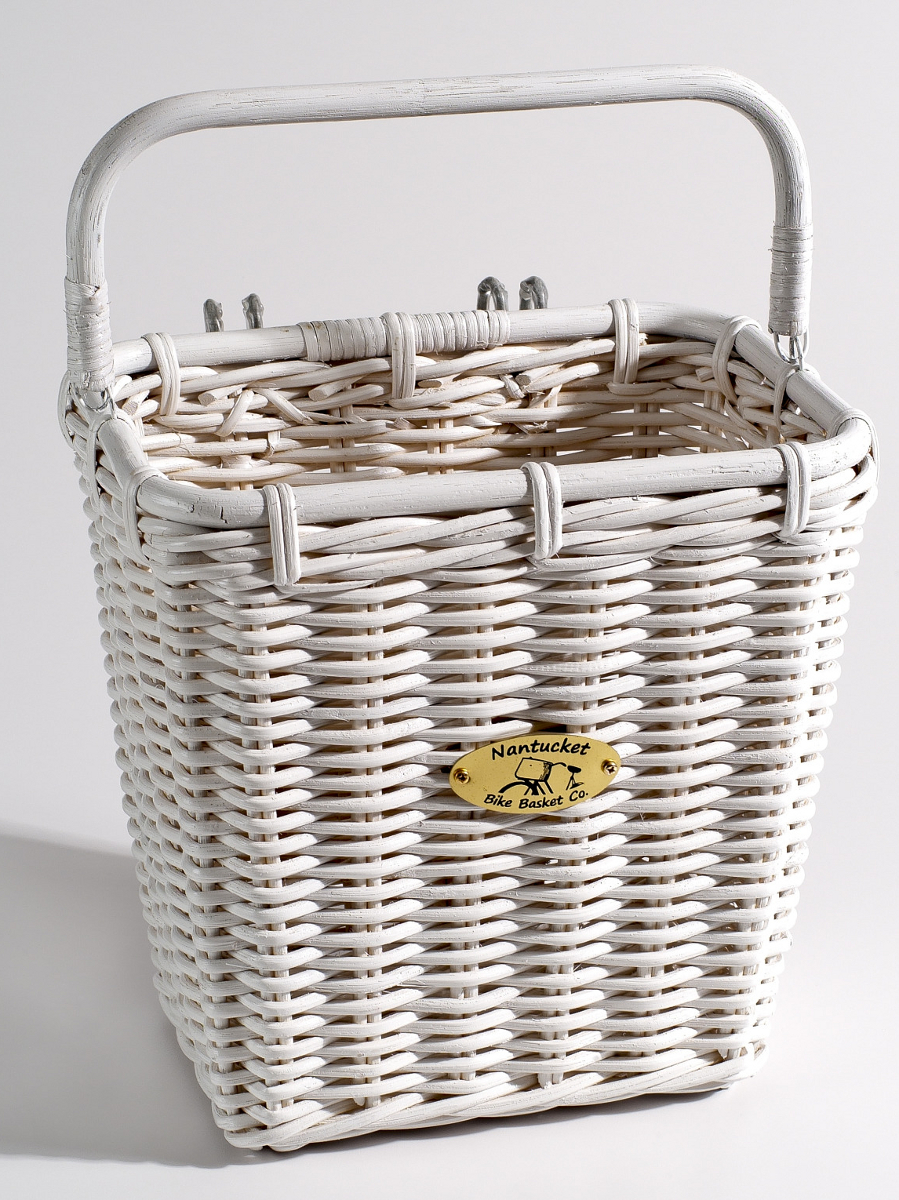 Nantucket Bike Basket Company Cruiser Pannier Basket with Hooks Ocean