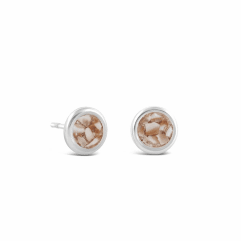 Nutmeg Shell - August Birth Month Stud Earrings