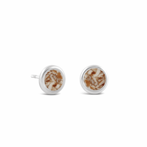 Olive Shell - March Birth Month Stud Earrings