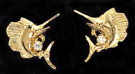 Sailfish Earrings with Diamonds