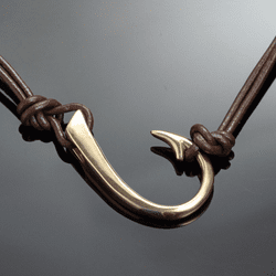 Sideway's Bronze Large Hook Pendant
