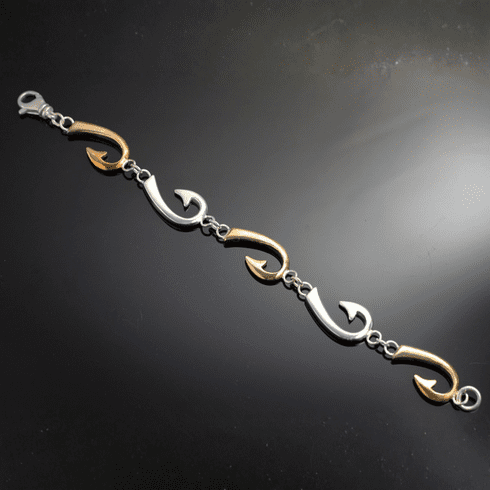 Silver & Bronze Hook Link Bracelet