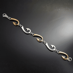 Silver & Bronze Hook Link Bracelet