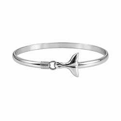 Silver Color Wrap Titanium Dolphin/Whale Tail Hook Bracelet