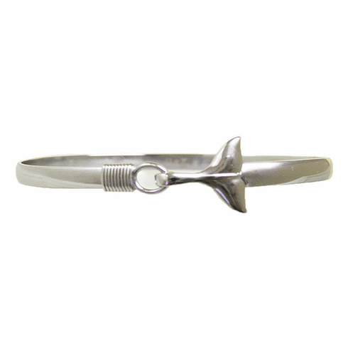 Silver Wrap Titanium Dolphin/Whale Tail Hook Bracelet