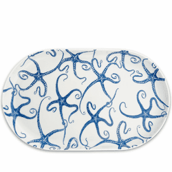 Starfish Blue Large Coupe Oval Platter