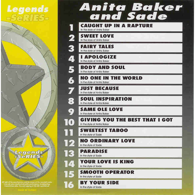 ANITA BAKER & SADE Legends Series  LG 144  