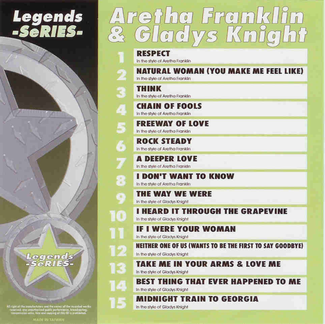 ARETHA FRANKLIN & GLADYS KNIGHT Legends Series LG 13