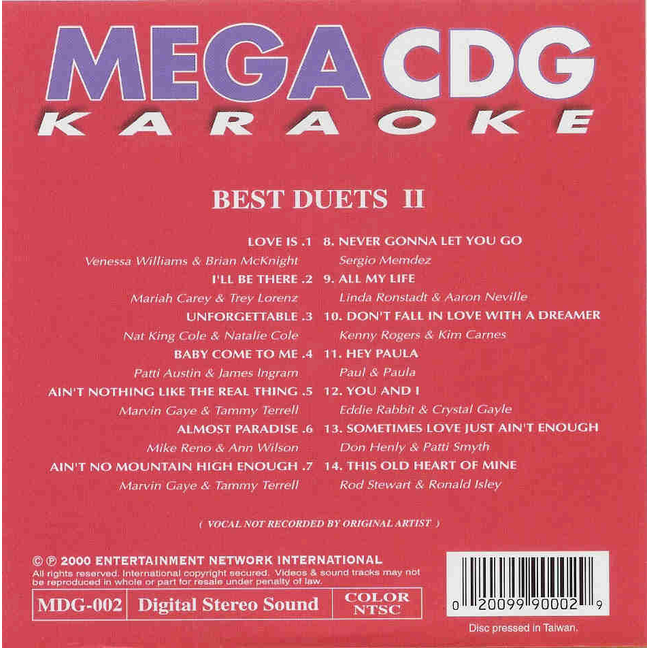 BEST DUETS II Mega Duets MDG 002