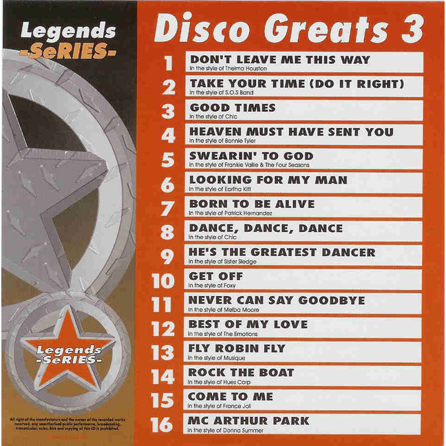 DISCO GREATS 3      Legends Series   LG 153