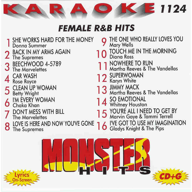 FEMALE R&B HITS   Monster Hits   MH 1124 