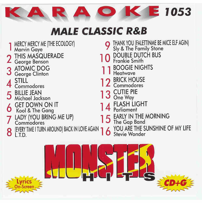MALE CLASSIC R&B   Monster Hits   MH 1053