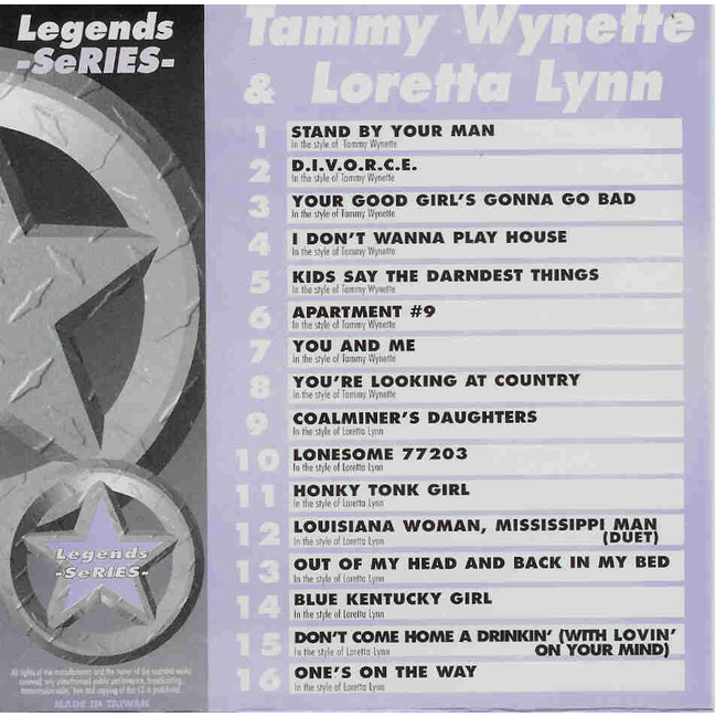 TAMMY WYNETTE & LORETTA LYNN Legends Series LG 044