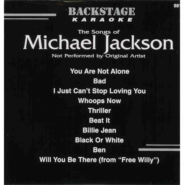 THE SONGS OF MICHAEL JACKSON Backstage Karaoke 9817