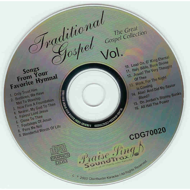 TRADITIONAL GOSPEL CDG CB70020 CHARTBUSTER GOSPEL