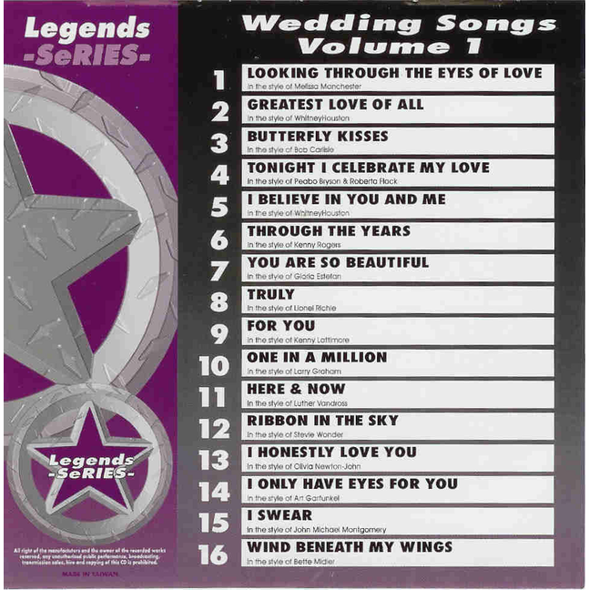 WEDDING SONGS Vol.1 Legends Series LG 1