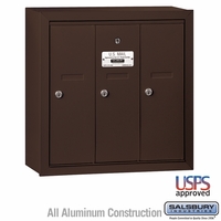3 Door Bronze Vertical Apartment Mailbox