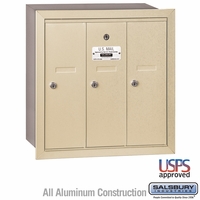 3 Door Ivory Recess Mount Apartment Mailbox