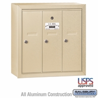3 Door Sandstone Surface Mount Apartment Mailbox