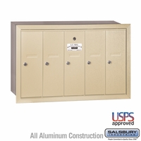 5 Door Sandstone Recess Mount Apartment Mailbox