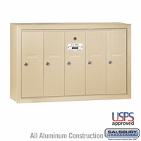 5 Door Sandstone Surface Mount Apartment Mailbox
