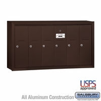 6 Door Bronze Surface Mount Apartment Mailbox