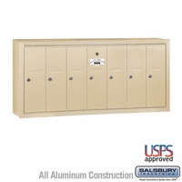 7 Door Sandstone Surface Mount Apartment Mailbox