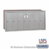 7 Door Silver Recess Mount Apartment Mailbox