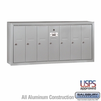 7 Door Silver Vertical Apartment Mailbox