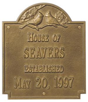 Cardinal Wedding Plaque