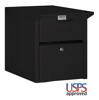 Column Locking Mailbox Front and Rear Opening Black