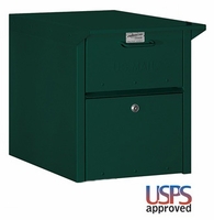 Column Locking Mailbox Front and Rear Opening Green