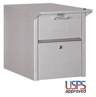 Column Locking Mailbox Front and Rear Opening Silver