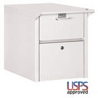 Column Locking Mailbox Front and Rear Opening White