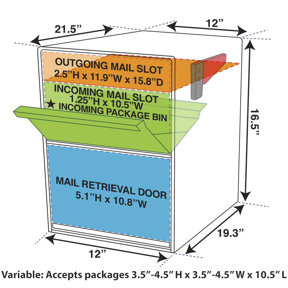 Small Package Locking Column Mailbox