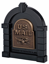 Eagle Door Column Mailbox Black and Antique Bronze