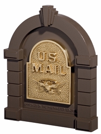 Eagle Door Column Mailbox Bronze and Polished Brass