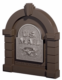 Eagle Door Column Mailbox Bronze and Satin Nickel