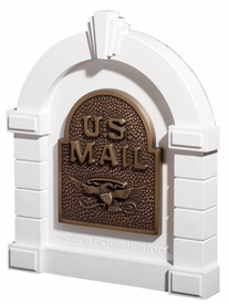 Eagle Door Column Mailbox White and Antique Bronze