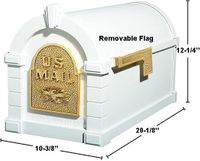 Eagle Door Column Mailbox with Solid Brass Accents