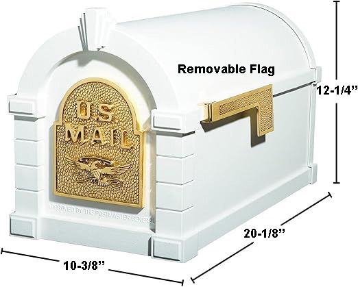 Eagle Door Column Mailbox with Solid Brass Accents