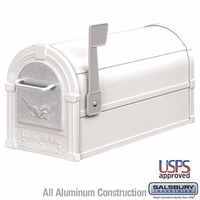 Eagle Mailbox White with Silver