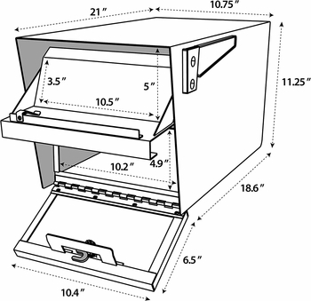 Front and Rear Door Column Mailbox Insert Dimensions