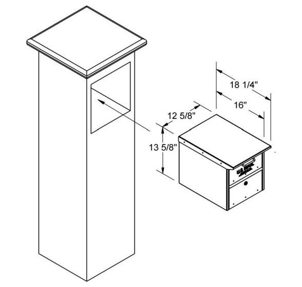 Column Mount Insert Front and Rear Opening Column Insert...Medium